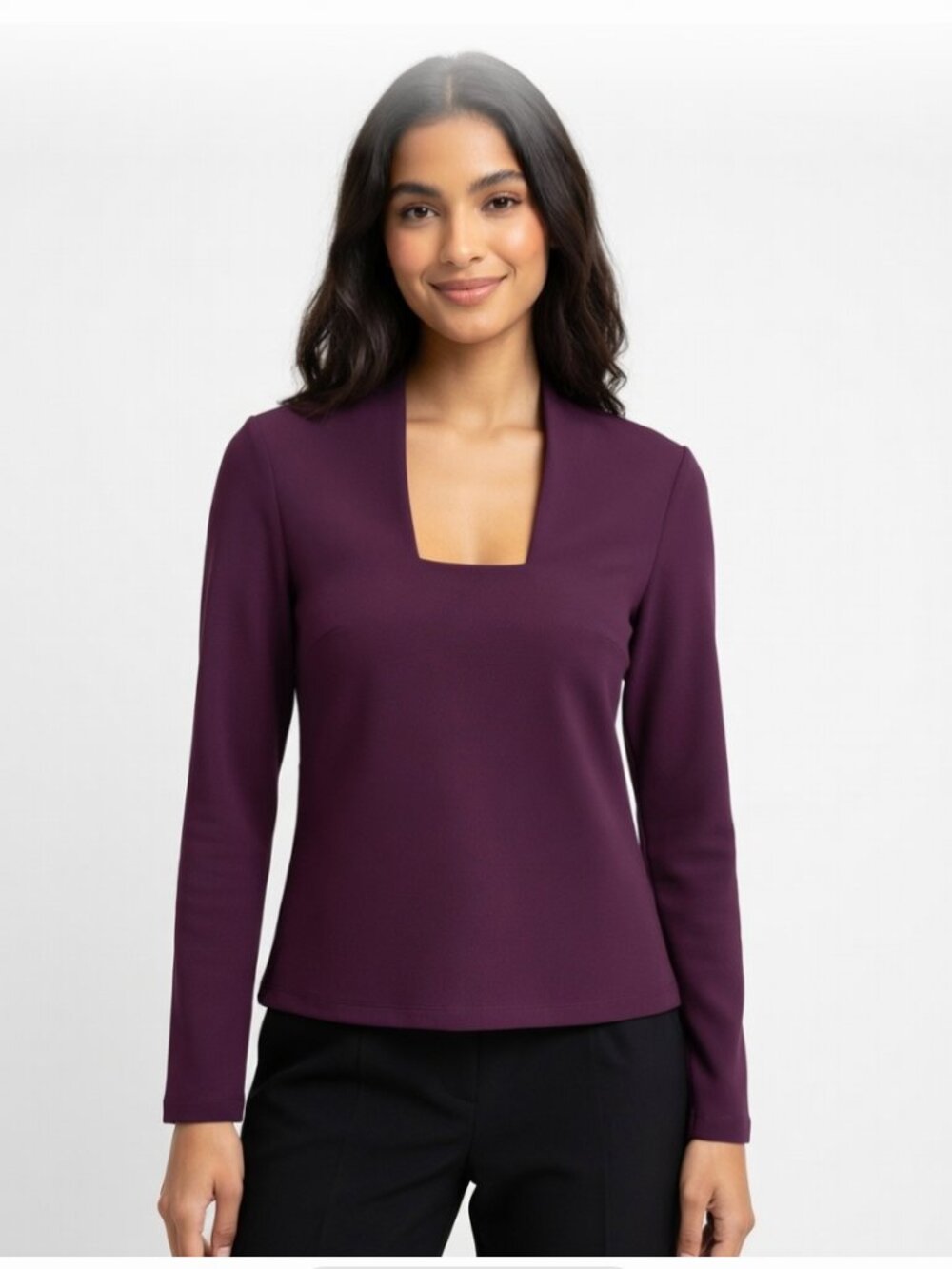 Kate Spade ♠️ Saturday Blouse Top Plum Thick Stretchy XS